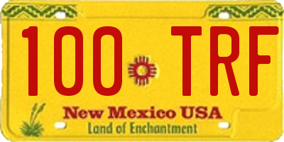 NM license plate 100TRF