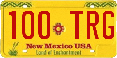 NM license plate 100TRG