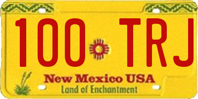 NM license plate 100TRJ