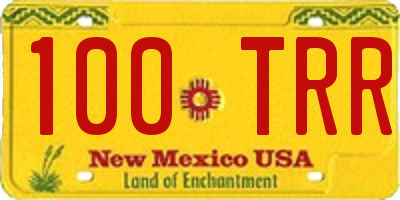 NM license plate 100TRR