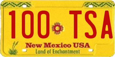 NM license plate 100TSA