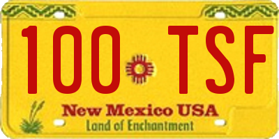 NM license plate 100TSF