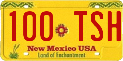 NM license plate 100TSH