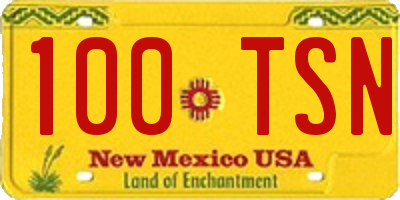 NM license plate 100TSN