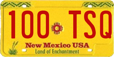 NM license plate 100TSQ
