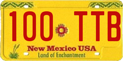 NM license plate 100TTB