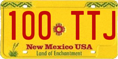 NM license plate 100TTJ