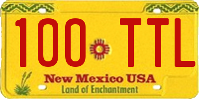 NM license plate 100TTL