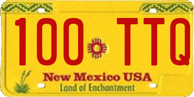 NM license plate 100TTQ