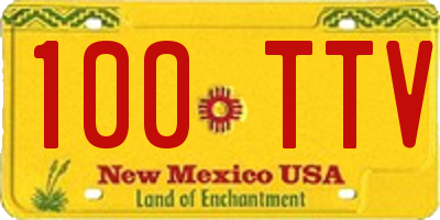 NM license plate 100TTV