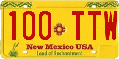 NM license plate 100TTW
