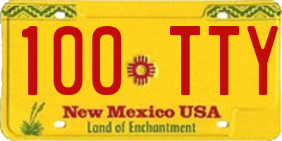 NM license plate 100TTY