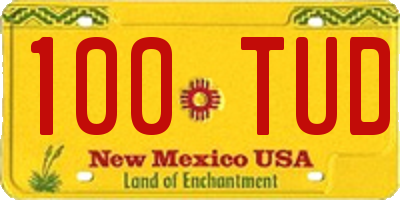 NM license plate 100TUD
