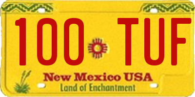 NM license plate 100TUF