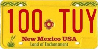 NM license plate 100TUY