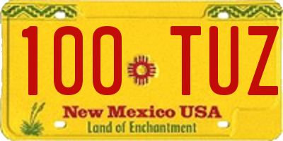 NM license plate 100TUZ