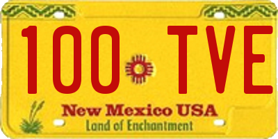 NM license plate 100TVE