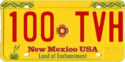 NM license plate 100TVH
