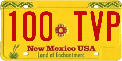 NM license plate 100TVP