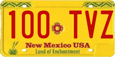 NM license plate 100TVZ