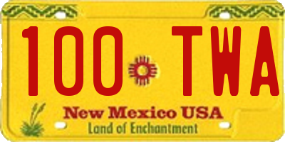 NM license plate 100TWA
