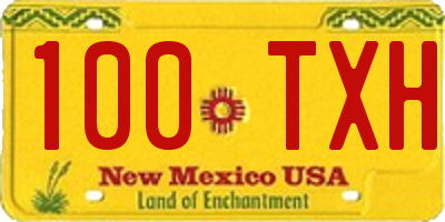 NM license plate 100TXH