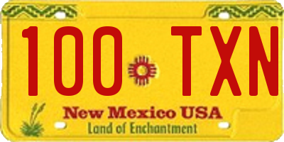 NM license plate 100TXN