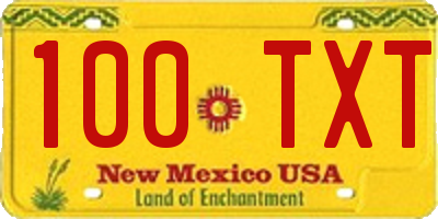 NM license plate 100TXT