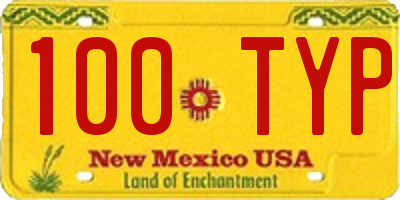 NM license plate 100TYP