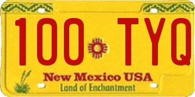 NM license plate 100TYQ