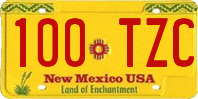 NM license plate 100TZC