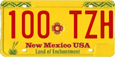 NM license plate 100TZH