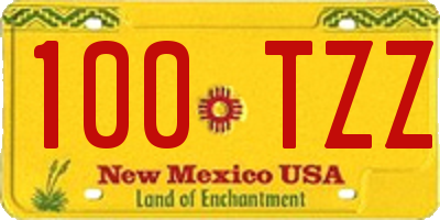 NM license plate 100TZZ