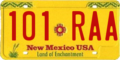 NM license plate 101RAA