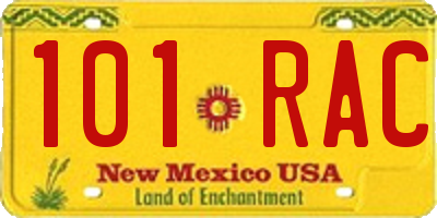 NM license plate 101RAC