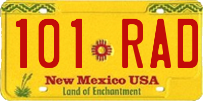 NM license plate 101RAD