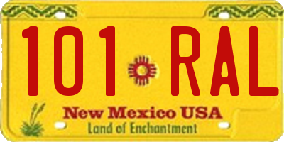 NM license plate 101RAL