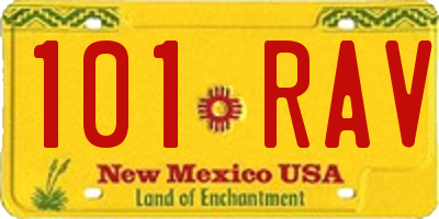 NM license plate 101RAV