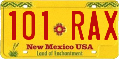 NM license plate 101RAX