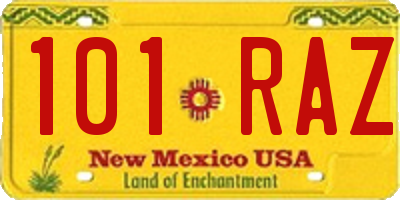 NM license plate 101RAZ