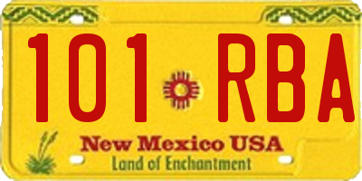 NM license plate 101RBA