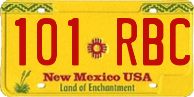 NM license plate 101RBC