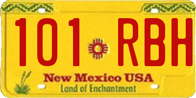 NM license plate 101RBH