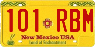 NM license plate 101RBM