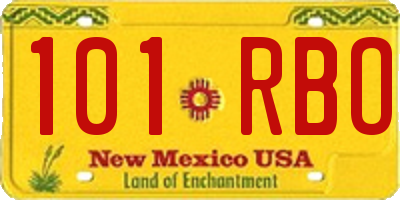 NM license plate 101RBO
