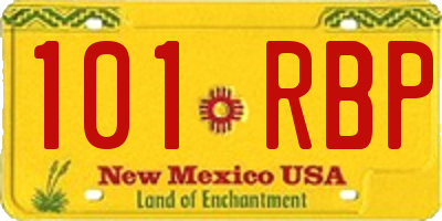 NM license plate 101RBP
