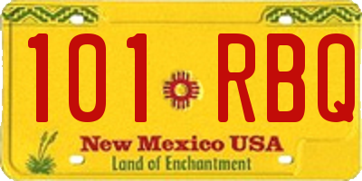 NM license plate 101RBQ