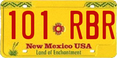 NM license plate 101RBR