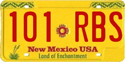 NM license plate 101RBS