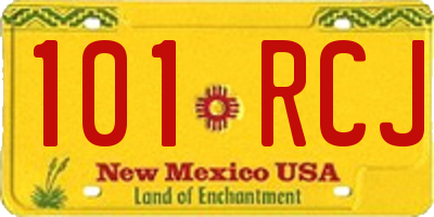 NM license plate 101RCJ